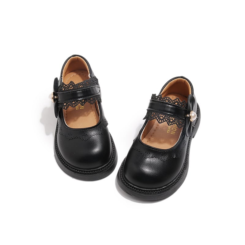 Dječje kožne cipele za djevojčice, gornji PU, Velcro zatvarač, gumeni potplat, nizak kroj, uzrast 4–12 godina