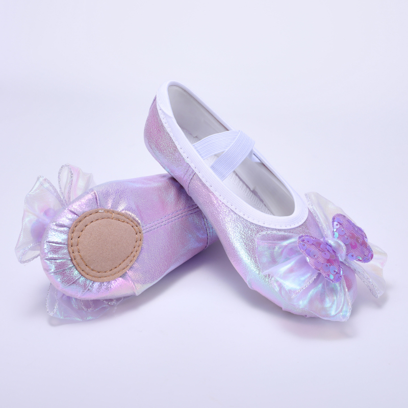 Dječje plesne cipele za djevojčice, bez vezica, meka potplata, dizajn mačjih šapa, balet i kineski ples, model 8030