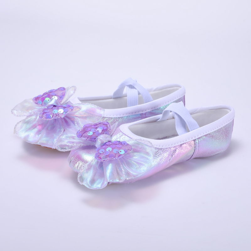 Dječje plesne cipele za djevojčice, bez vezica, meka potplata, dizajn mačjih šapa, balet i kineski ples, model 8030