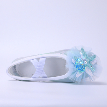 Dječje baletanke s ukrasom školjke i dizajnom mačjih šapa, za probe i scenske nastupe — Model 8125