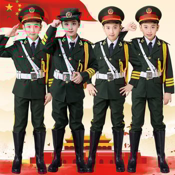 Îmbrăcăminte de performanță pentru copii pentru ceremonialul de ridicare a drapelului – unisex, 80% acrilic, material Rorni, tratament moale, primăvara 2025, brand Tianbei, pentru copii peste 8 ani