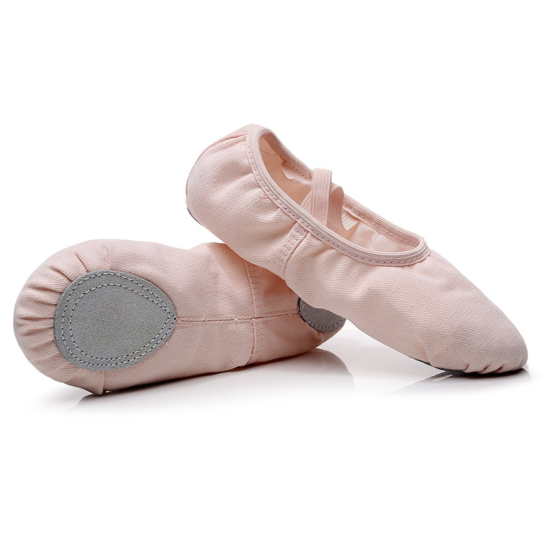 Balett tánccipő - vászon felsőrész, bőr talp, légáteresztő, könnyű, uniszex, gyerekeknek