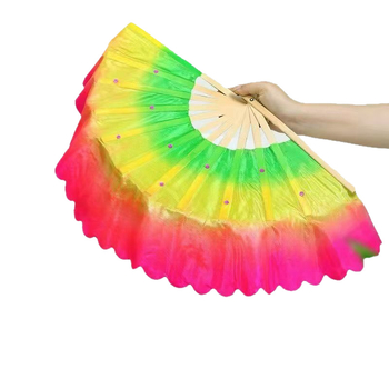 Bambusa kvadrātdeju fans, divpusējs rekvizīts, klasiskā stila, zīmols Qianlong Drama Factory