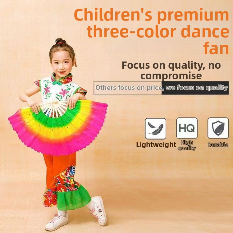 Bambusa kvadrātdeju fans, divpusējs rekvizīts, klasiskā stila, zīmols Qianlong Drama Factory