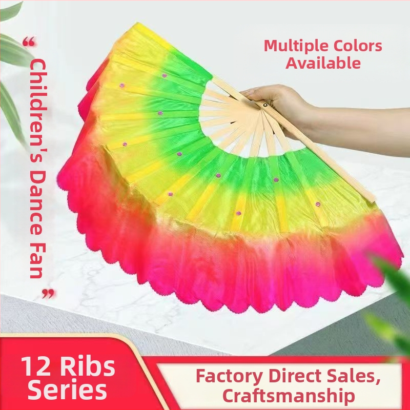 Bambusa kvadrātdeju fans, divpusējs rekvizīts, klasiskā stila, zīmols Qianlong Drama Factory