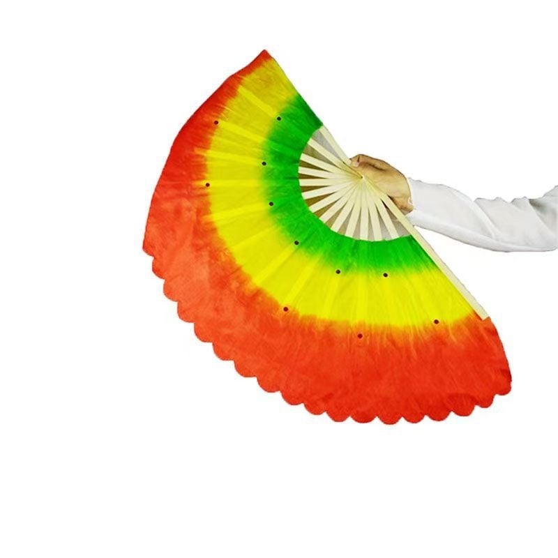 Bambusa kvadrātdeju fans, divpusējs rekvizīts, klasiskā stila, zīmols Qianlong Drama Factory