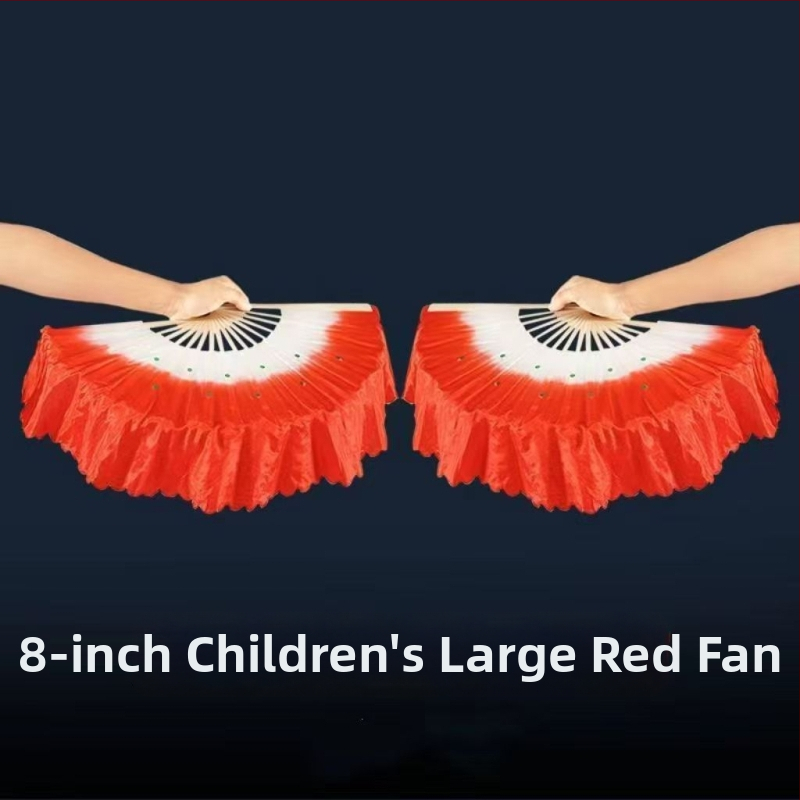 Bambusa kvadrātdeju fans, divpusējs rekvizīts, klasiskā stila, zīmols Qianlong Drama Factory