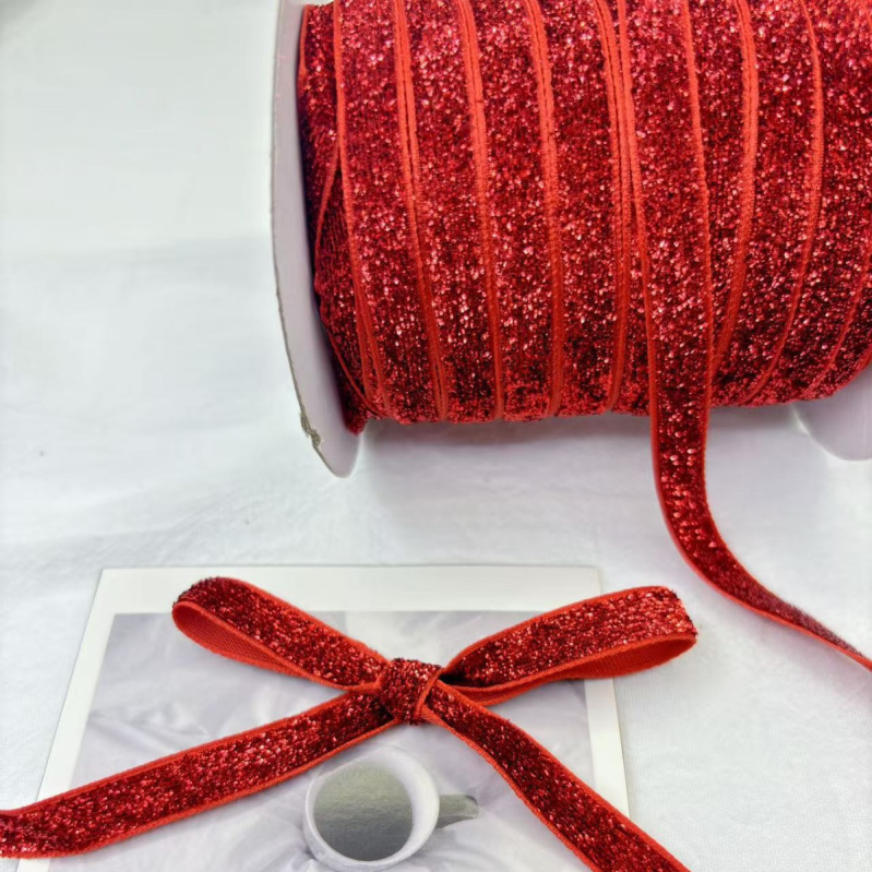 Διακοσμητική κορδέλα βελούδο με παγιέτες και διαβαθμισμένο μεταξωτό φιόγκο για παιδικές θεατρικές στολές