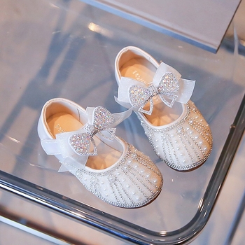 Κοριτσίστικα φλατ παπούτσια, στυλ πριγκίπισσα, PU επάνω/εσωτερικό/πάτος, πλαστική σόλα, Velcro κούμπωμα