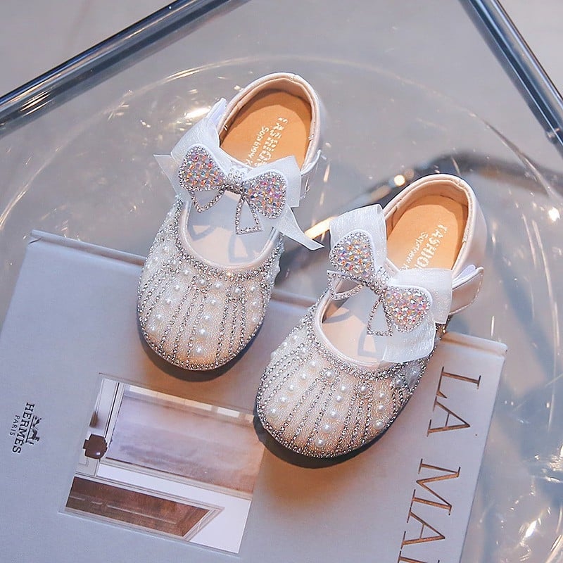 Κοριτσίστικα φλατ παπούτσια, στυλ πριγκίπισσα, PU επάνω/εσωτερικό/πάτος, πλαστική σόλα, Velcro κούμπωμα