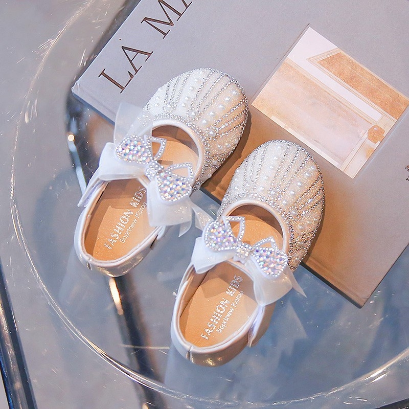 Κοριτσίστικα φλατ παπούτσια, στυλ πριγκίπισσα, PU επάνω/εσωτερικό/πάτος, πλαστική σόλα, Velcro κούμπωμα