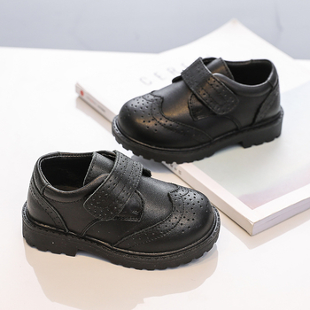 Kisgyermek bőrből készült cipő puha talppal, Velcro-zár, felső rész első osztályú marhabőr, EVA talpbetét, angol stílus