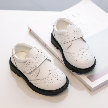 Kisgyermek bőrből készült cipő puha talppal, Velcro-zár, felső rész első osztályú marhabőr, EVA talpbetét, angol stílus