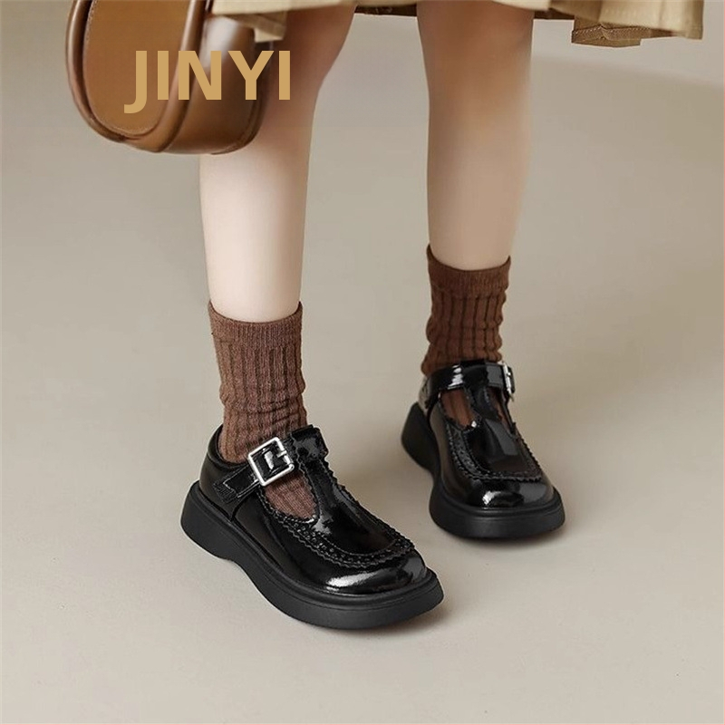 Dječje kožne plesne cipele za djevojčice, s perlom privjeskom, gornji dio od split kože, nartni pojas, gumena potplata, za djevojčice od 7 do 12 godina