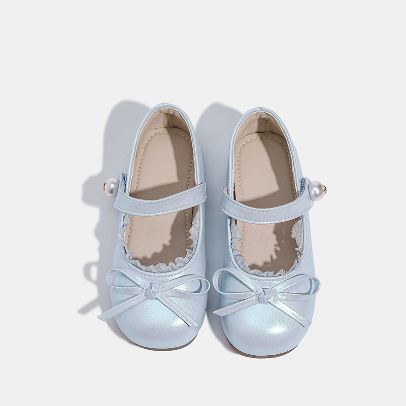 Dječje balerinke za djevojčice s perlatnim završetkom, Velcro zatvaranje, gornji dio od mikrovlakana, gumena potplat, ulošak od prirodne kože, prozračne, protuklizne
