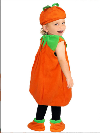 Gyermek Halloween tök jelmez cosplayhoz – uniszex, 3–8 éveseknek, polar fleece anyag, 95% acetát, puha feldolgozás és ammónia befejezés, gyerekek színpadi ruházat