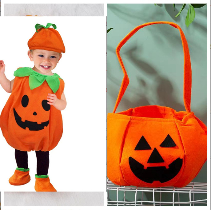 Gyermek Halloween tök jelmez cosplayhoz – uniszex, 3–8 éveseknek, polar fleece anyag, 95% acetát, puha feldolgozás és ammónia befejezés, gyerekek színpadi ruházat