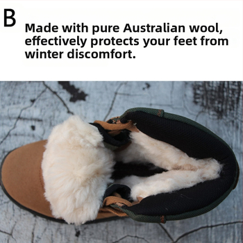 Ghete de iarnă unisex cu blană de oaie integrată, material poliester, pentru exterior, pentru toate grupele de vârstă