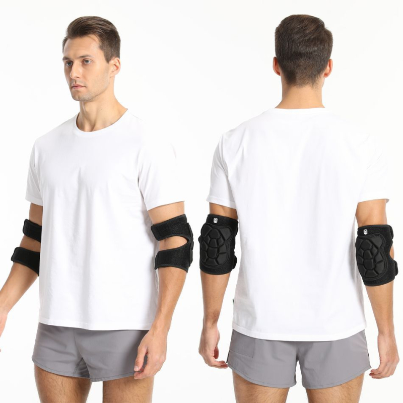 Protecții pentru coate pentru sporturi – universal, cu umplutură groasă, fibră de poliester, protecție anti-coliziune (Material: poliester; Protecție: coate; Categoria: protecții pentru coate; Potrivit: universal)