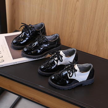 Dječje kožne cipele – umjetna PU gornja, reljefna površina, niski vrh, Velcro kopča, gumeni potplat