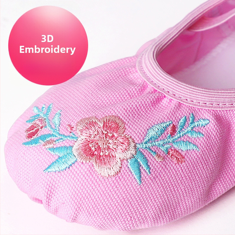 Dievčenské baletné topánky – Ling Yan, kožená podrážka, plátenný vamp, odolné voči opotrebeniu, absorbujú pot