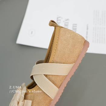 Dječje vintage balerinke s gornjim dijelom od umjetne kože, niski gležanj, mat završna obrada, potplat od telećeg tetiva, stil princeze, za proljeće i jesen