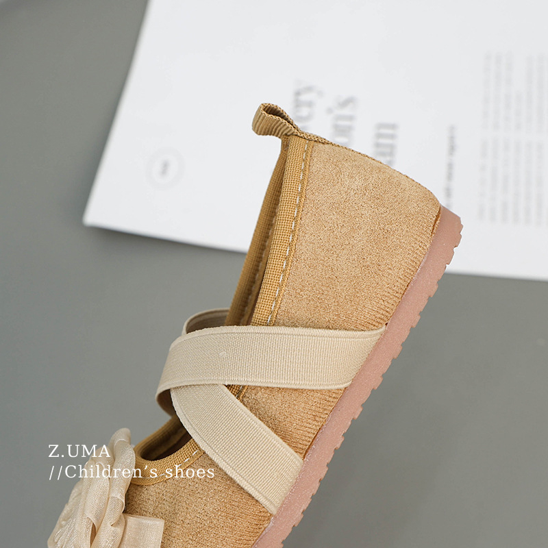 Dječje vintage balerinke s gornjim dijelom od umjetne kože, niski gležanj, mat završna obrada, potplat od telećeg tetiva, stil princeze, za proljeće i jesen