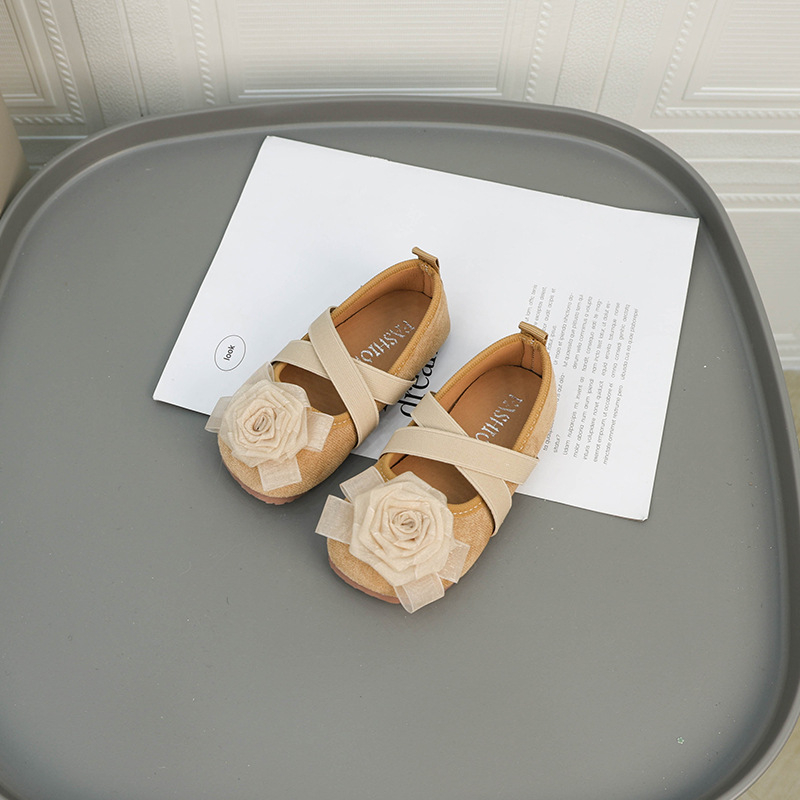 Dječje vintage balerinke s gornjim dijelom od umjetne kože, niski gležanj, mat završna obrada, potplat od telećeg tetiva, stil princeze, za proljeće i jesen