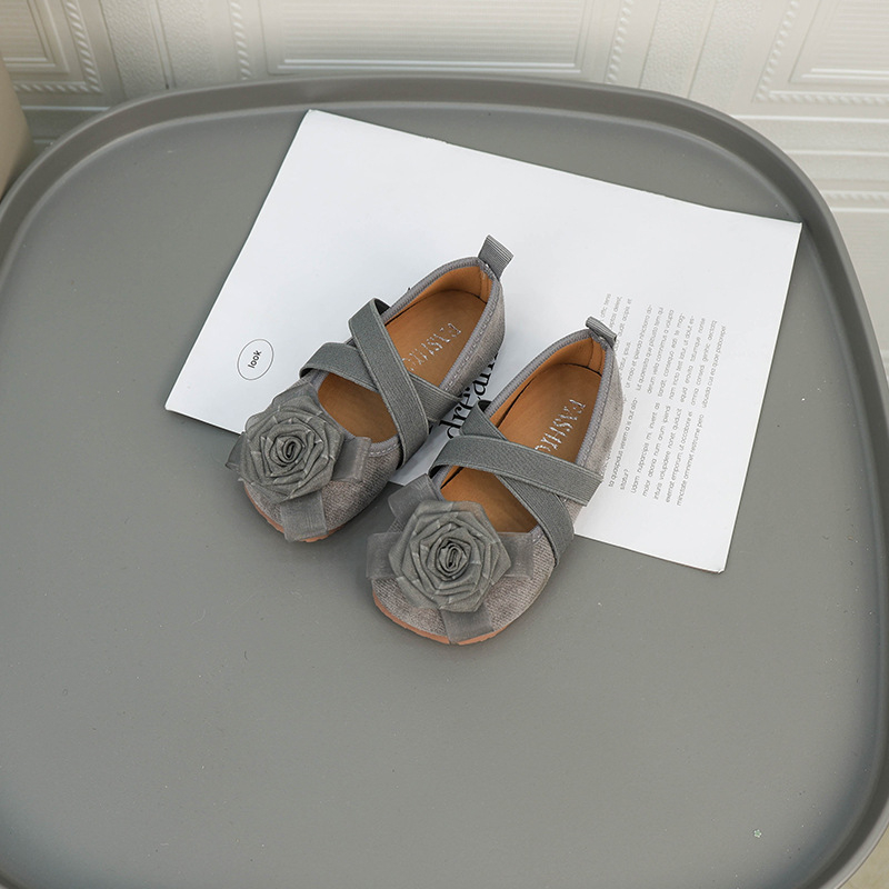 Dječje vintage balerinke s gornjim dijelom od umjetne kože, niski gležanj, mat završna obrada, potplat od telećeg tetiva, stil princeze, za proljeće i jesen