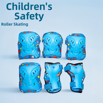 BKU Vaikų apsaugos komplektas: šalmas, kelių ir alkūnių apsaugos, delnų ir riešų apsaugos inline riedėjimui