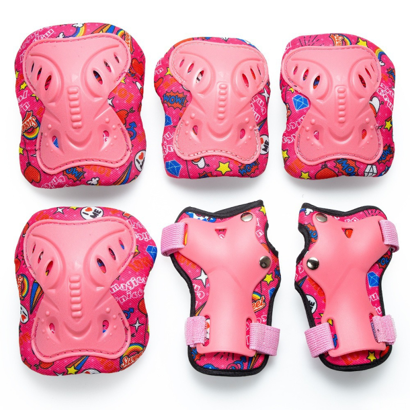 BKU Vaikų apsaugos komplektas: šalmas, kelių ir alkūnių apsaugos, delnų ir riešų apsaugos inline riedėjimui