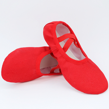 Gyermekek táncos cipői, fűző nélküli, vászon felső, bőr talp, balett, modern tánc és latin tánc