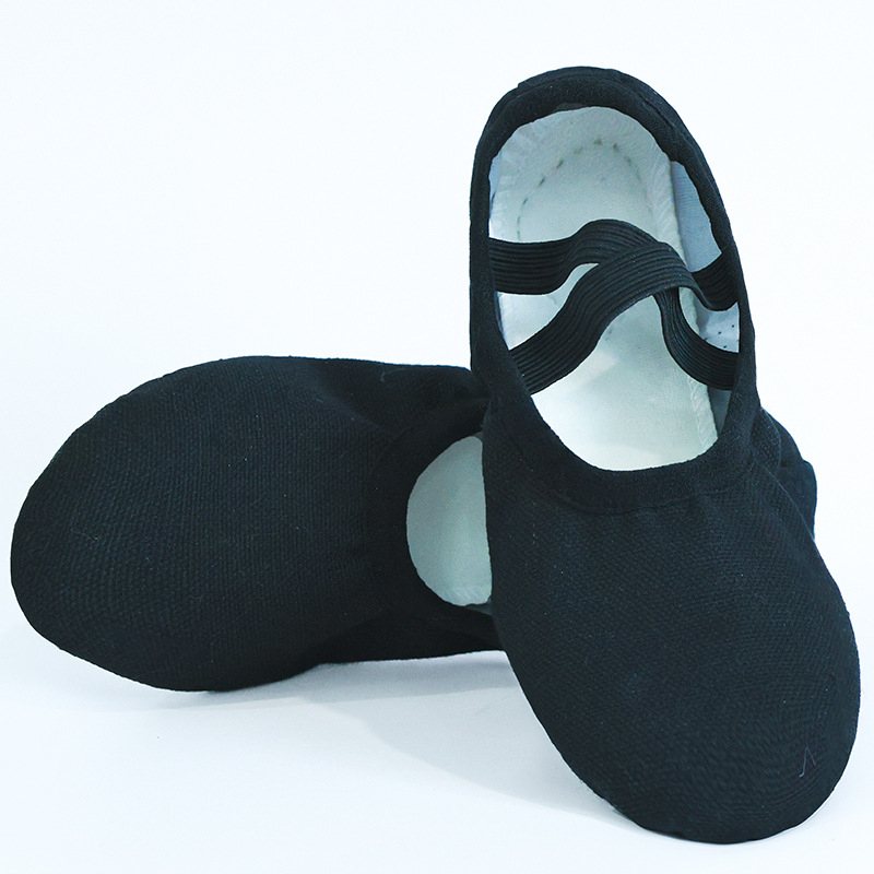 Gyermekek táncos cipői, fűző nélküli, vászon felső, bőr talp, balett, modern tánc és latin tánc