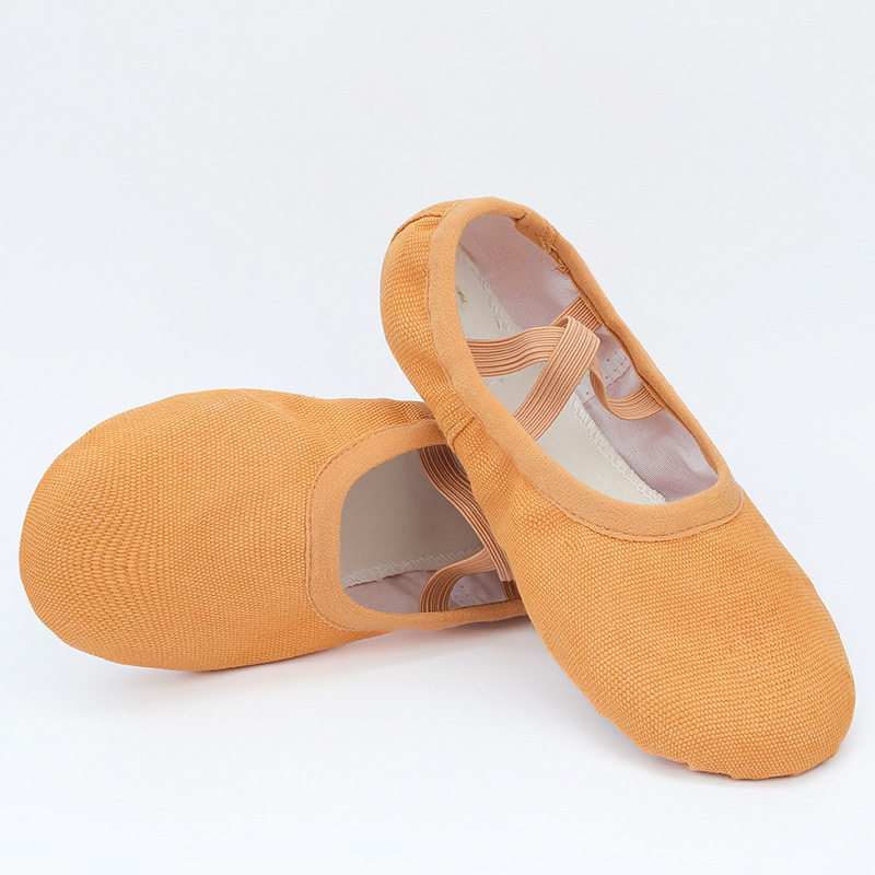 Gyermekek táncos cipői, fűző nélküli, vászon felső, bőr talp, balett, modern tánc és latin tánc