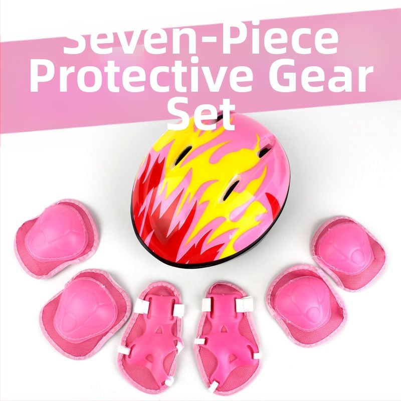 Παιδικό σετ προστατευτικού εξοπλισμού για πατίνια με κράνος, μάρκα Unique, κύριο υλικό Spandex