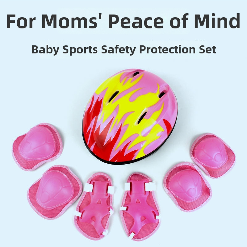 Bērnu riteņu slidošanas aizsardzības komplekts ar aizsargājošu ķiveri, zīmols Unique, galvenā materiāla Spandex