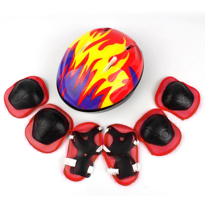 Παιδικό σετ προστατευτικού εξοπλισμού για πατίνια με κράνος, μάρκα Unique, κύριο υλικό Spandex