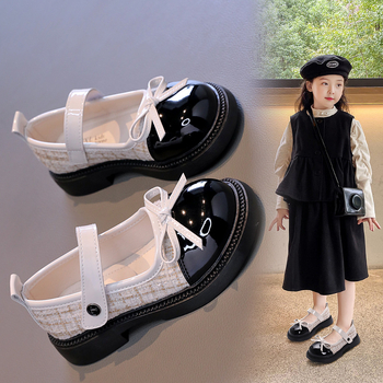 Dievčenské kožené topánky, korejský štýl, PU vršok, gumová podrážka, zapínanie na suchý zips, pre vek 7-12 rokov