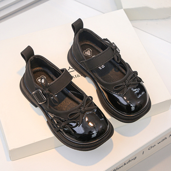 Dievčenské Mary Jane topánky z PU kože, gumová podrážka, zapínanie na suchý zips (Velcro), color-block vzor, štýl princeznej, priedušné