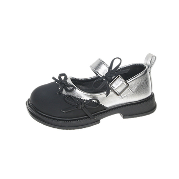 Dievčenské Mary Jane topánky z PU kože, gumová podrážka, zapínanie na suchý zips (Velcro), color-block vzor, štýl princeznej, priedušné