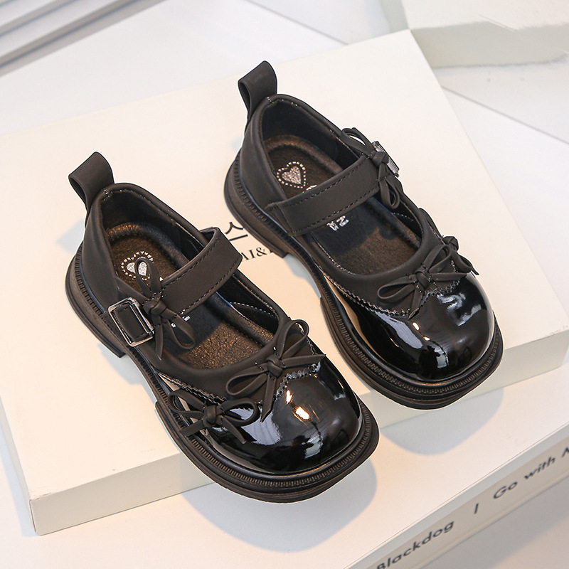 Dievčenské Mary Jane topánky z PU kože, gumová podrážka, zapínanie na suchý zips (Velcro), color-block vzor, štýl princeznej, priedušné