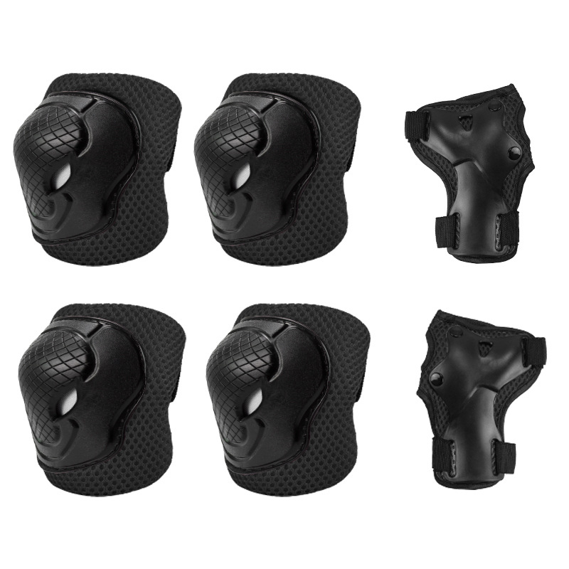 Σετ προστατευτικών για παιδιά για ρόλερ σκέιτινγκ (6 τεμάχια) – προστασία παλάμης, αγκώνα και γονάτου, ύφασμα πολυεστερικό, κατάλληλο για παιδιά, για ρόλερ σκέιτινγκ και πάγο