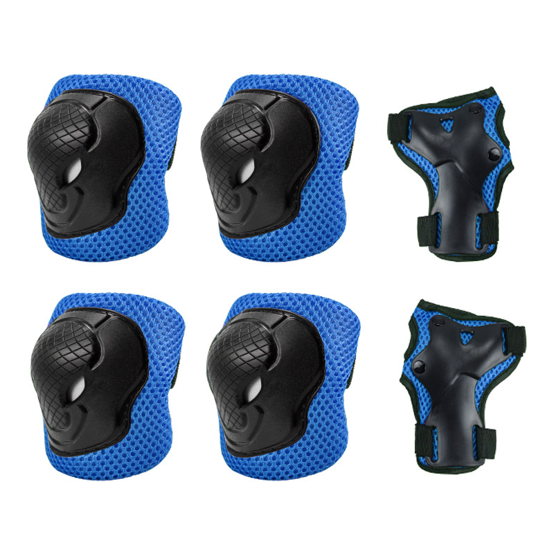 Σετ προστατευτικών για παιδιά για ρόλερ σκέιτινγκ (6 τεμάχια) – προστασία παλάμης, αγκώνα και γονάτου, ύφασμα πολυεστερικό, κατάλληλο για παιδιά, για ρόλερ σκέιτινγκ και πάγο