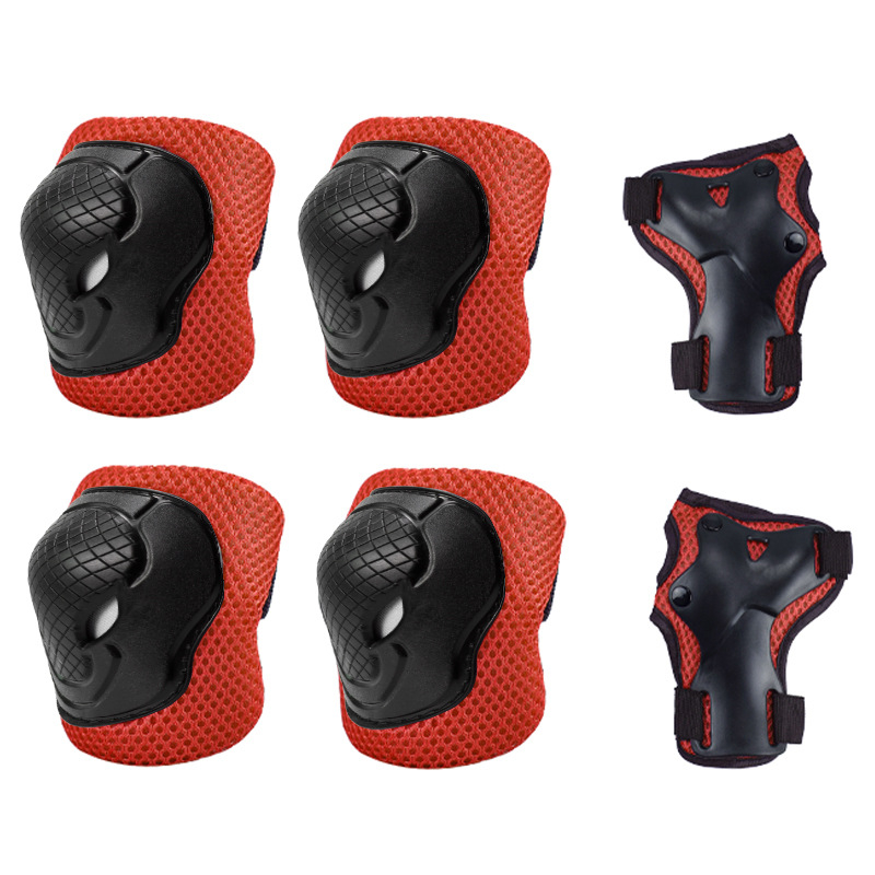 Σετ προστατευτικών για παιδιά για ρόλερ σκέιτινγκ (6 τεμάχια) – προστασία παλάμης, αγκώνα και γονάτου, ύφασμα πολυεστερικό, κατάλληλο για παιδιά, για ρόλερ σκέιτινγκ και πάγο