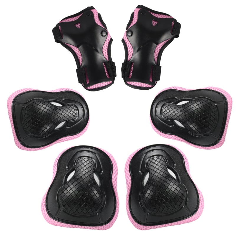 Σετ προστατευτικών για παιδιά για ρόλερ σκέιτινγκ (6 τεμάχια) – προστασία παλάμης, αγκώνα και γονάτου, ύφασμα πολυεστερικό, κατάλληλο για παιδιά, για ρόλερ σκέιτινγκ και πάγο