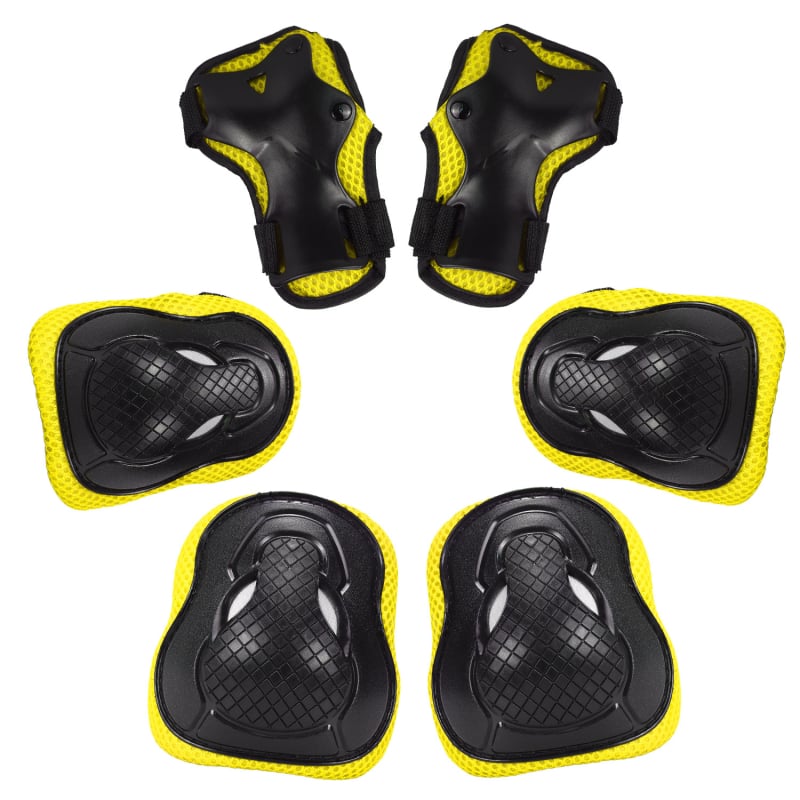 Σετ προστατευτικών για παιδιά για ρόλερ σκέιτινγκ (6 τεμάχια) – προστασία παλάμης, αγκώνα και γονάτου, ύφασμα πολυεστερικό, κατάλληλο για παιδιά, για ρόλερ σκέιτινγκ και πάγο