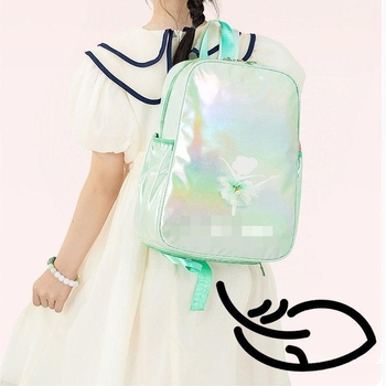 Παιδική τσάντα πλάτης για χορό με λέιζερ σχέδιο, ουδέτερο φύλο, νάιλον εξωτερικό, επένδυση πολυεστέρα, γλυκό στυλ, για νηπιαγωγείο