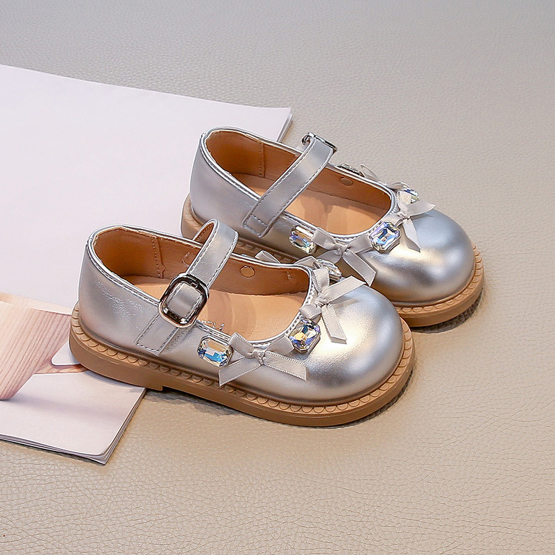 Cipele za djevojčice od PU kože, niski gornji dio, Velcro zatvarač, princes stil, za proljeće i jesen, TPR đon