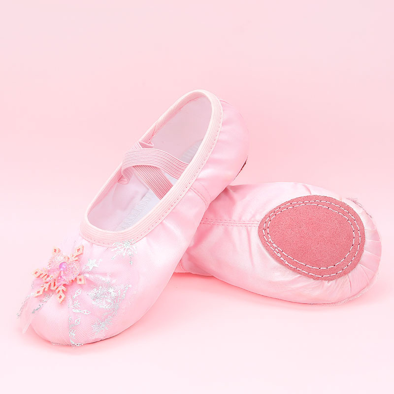 Balettcipők – Szövet felsőrész, hercegnő-stílus, gyakorláshoz, puha talpú, lányoknak 1–16 évesek