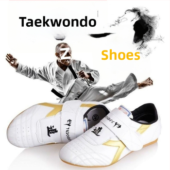 Taekwondo vidaus treniruočių batai suaugusiems vyrams – lengvi, neslidūs, atsparūs dėvėjimui; viršutinė medžiaga PU, padų guma